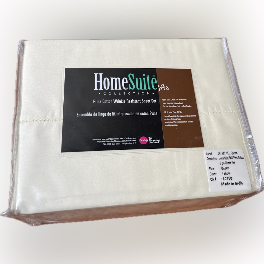 HomeSuite Collection Pima Cotton Wrinkle Resistant 6-piece Sheet Set.